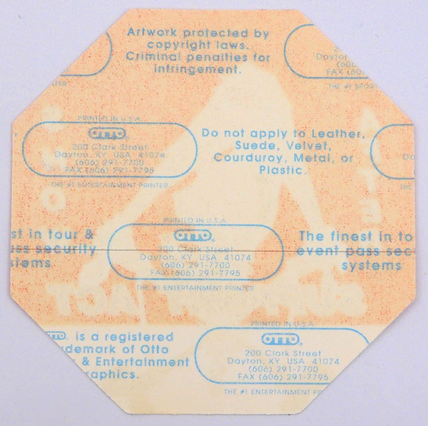 Guns N'Roses 'The Perils of R&R Decadence Tour 1993 - Support Act Red' Backstage Pass