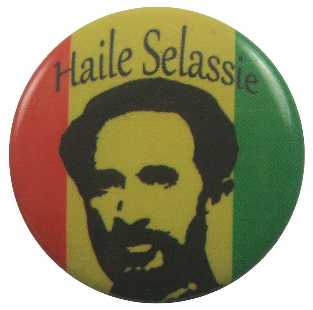 Haile Selassie - 'Head & Name' Button Badge
