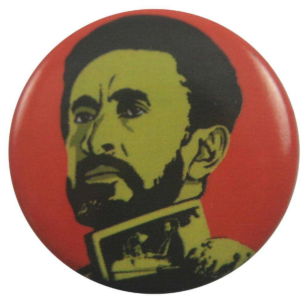 Haile Selassie - 'Red & Yellow' Button Badge