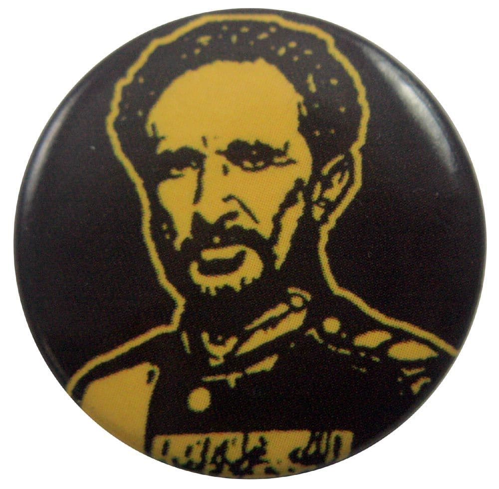 Haile Selassie - 'Yellow & Black' Button Badge