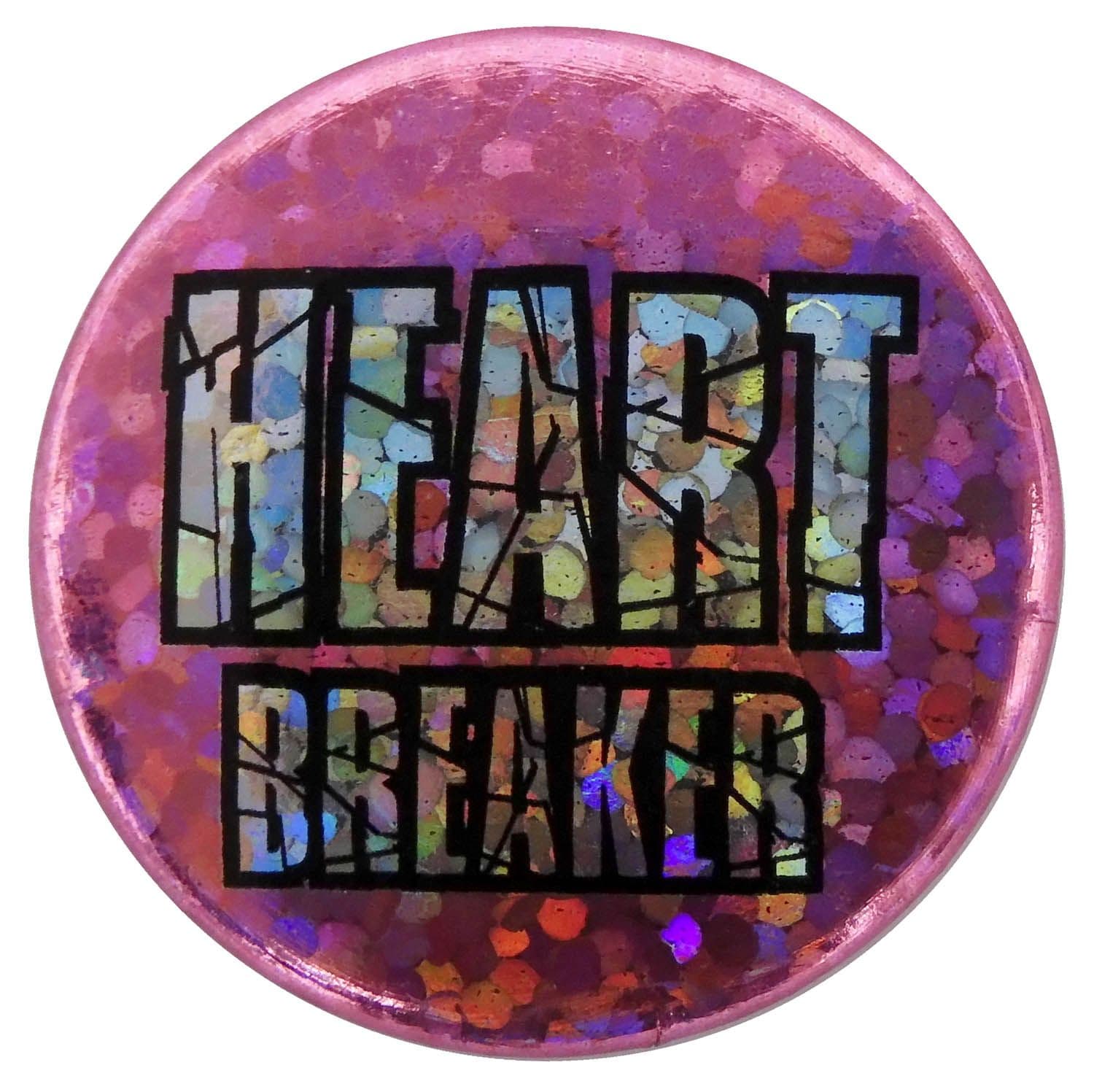 Heart Breaker - Glittery Button Badge