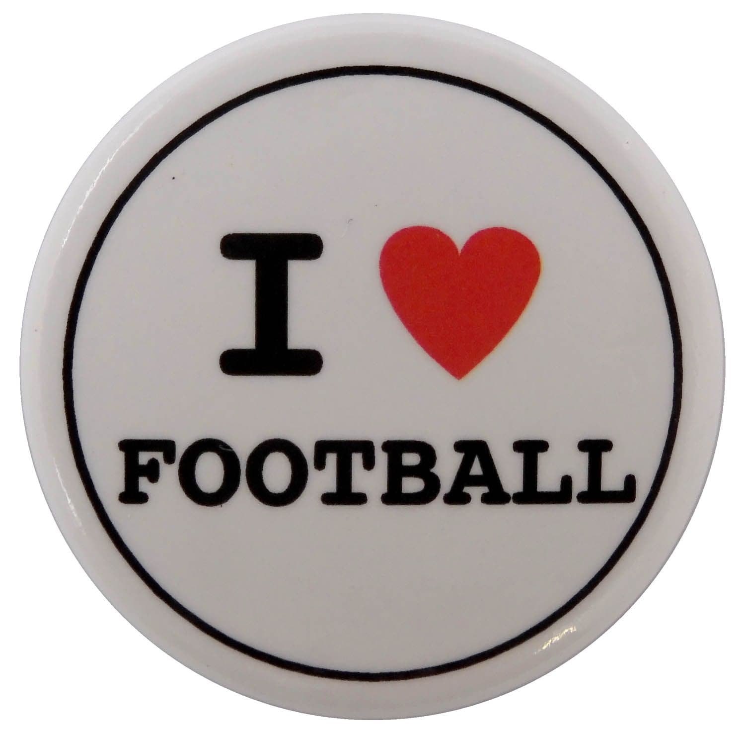 I Love Football - Slogan Button Badge