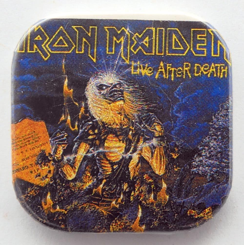 Iron Maiden - 'Live After Death' Square Button Badge