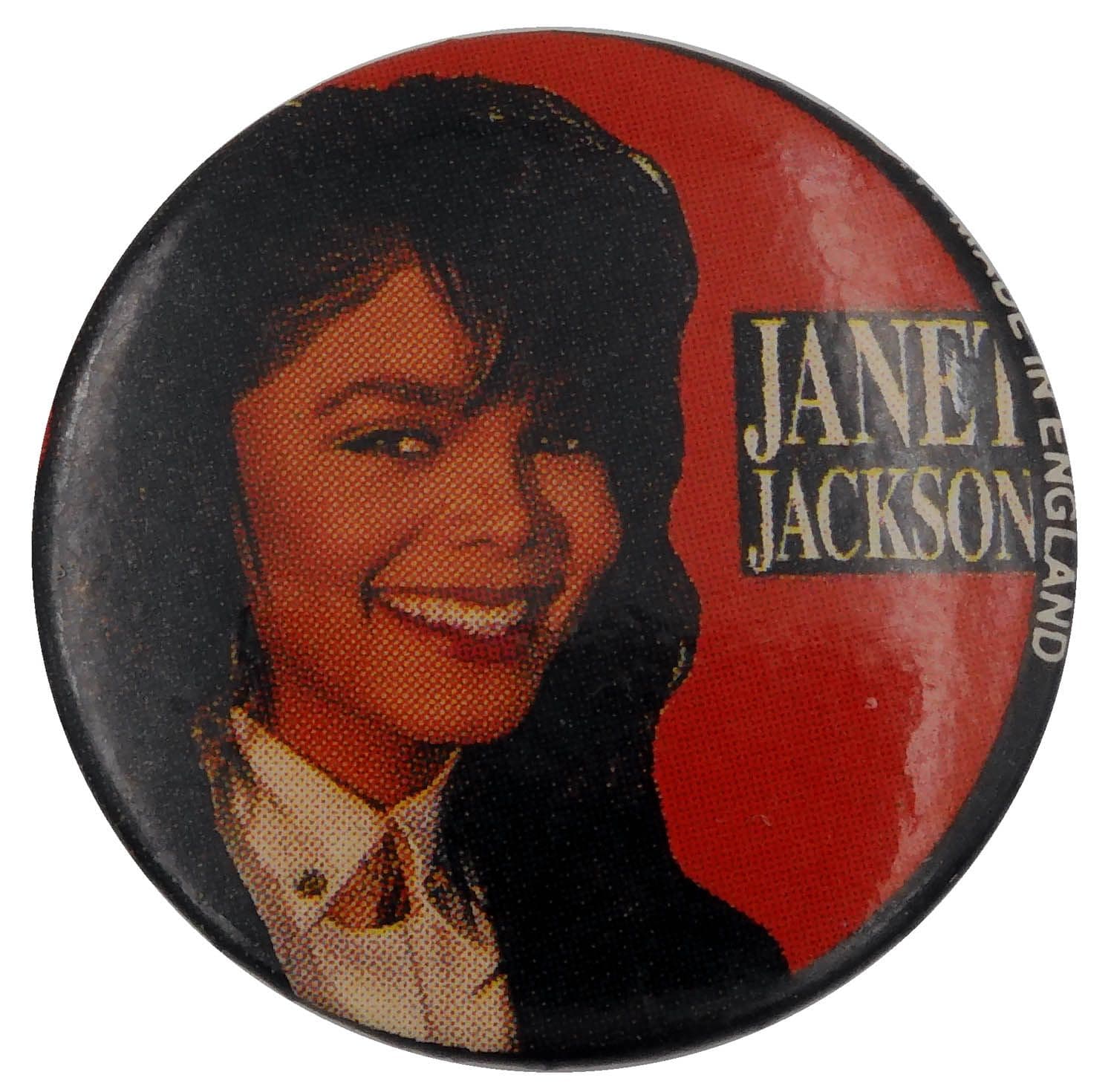 Janet Jackson - 'Red Background' Button Badge