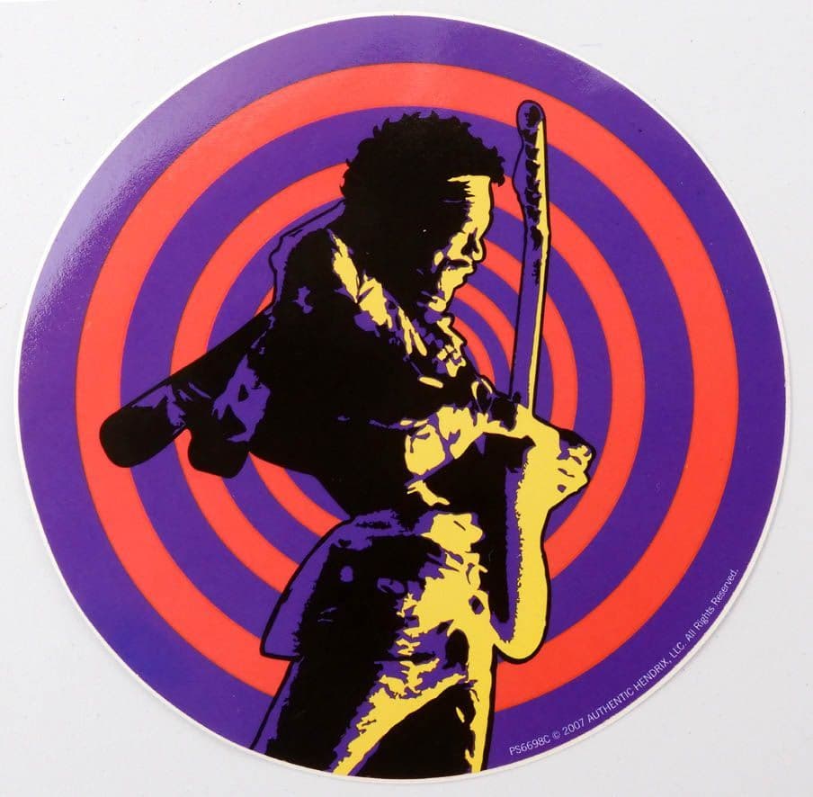 Jimi Hendrix - 'Guitar Purple' Sticker