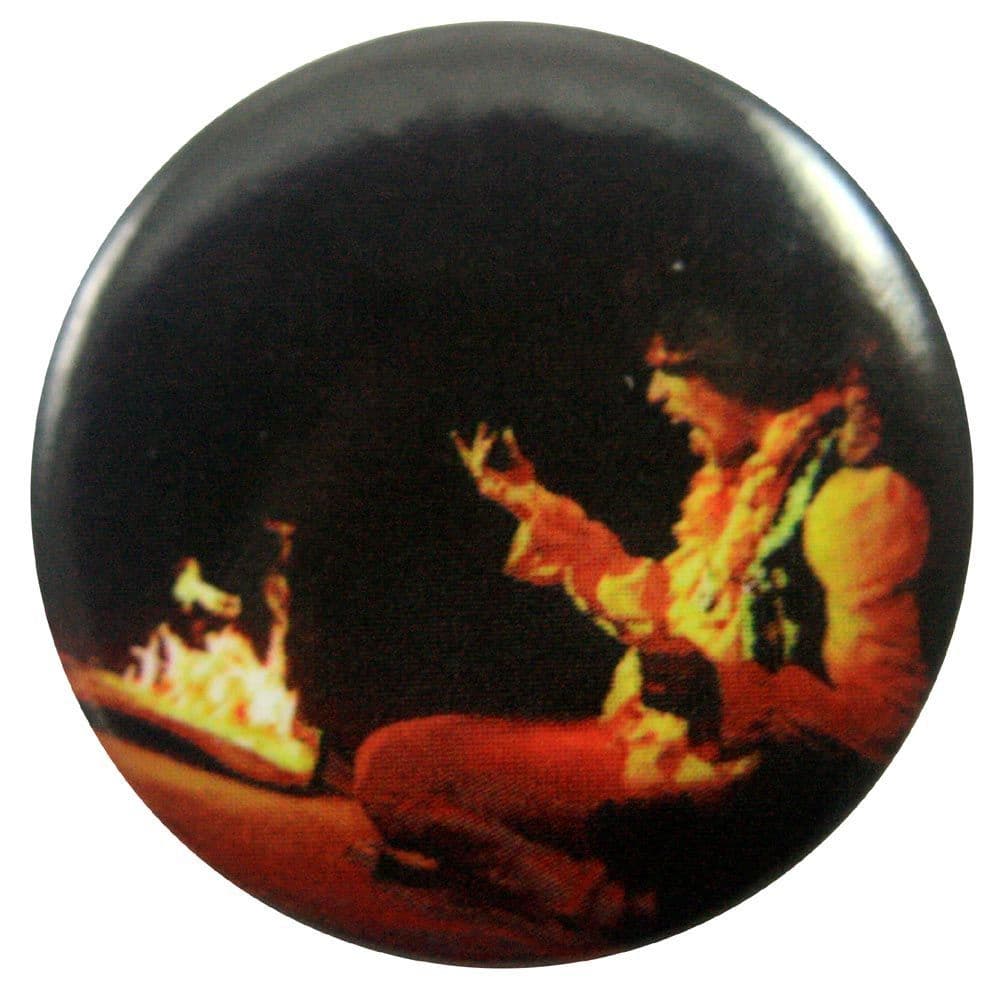 Jimi Hendrix - 'Jimi Fire' Button Badge