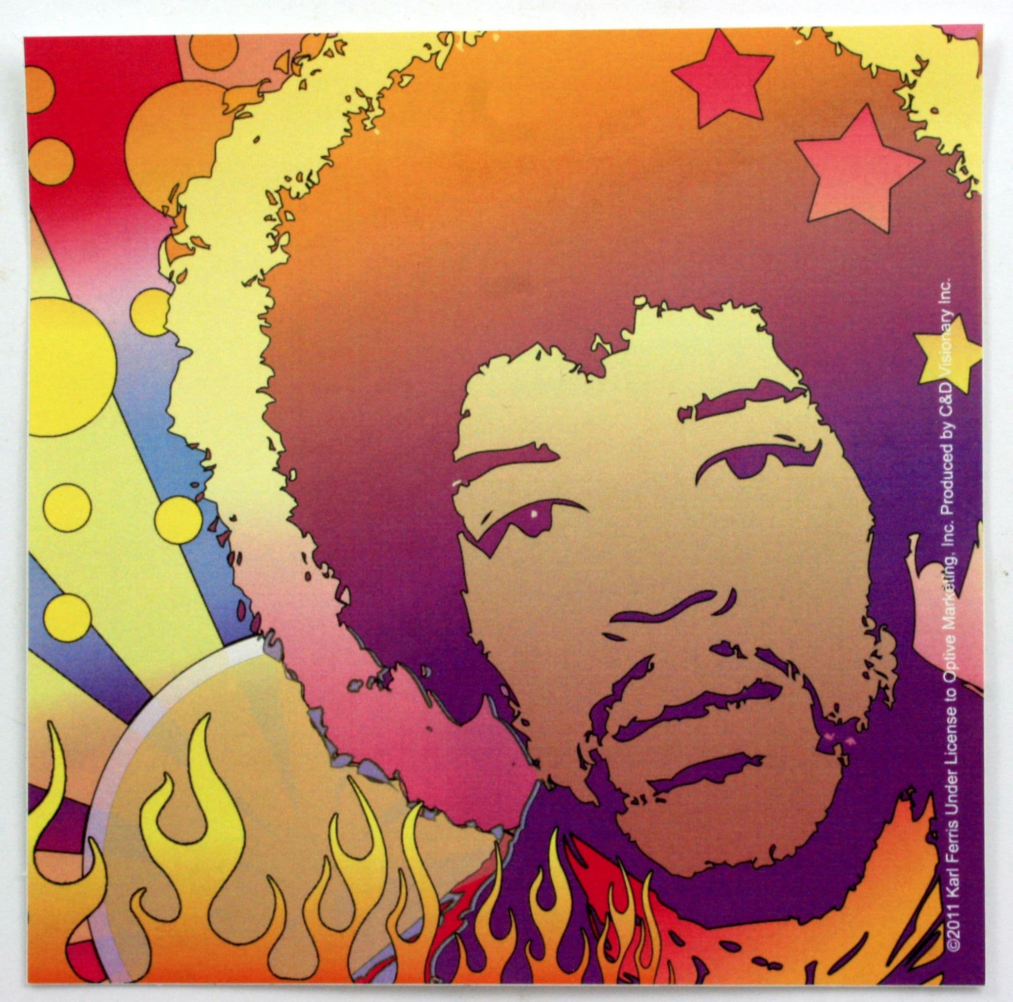 Jimi Hendrix  - 'Psychedelic' Square Sticker