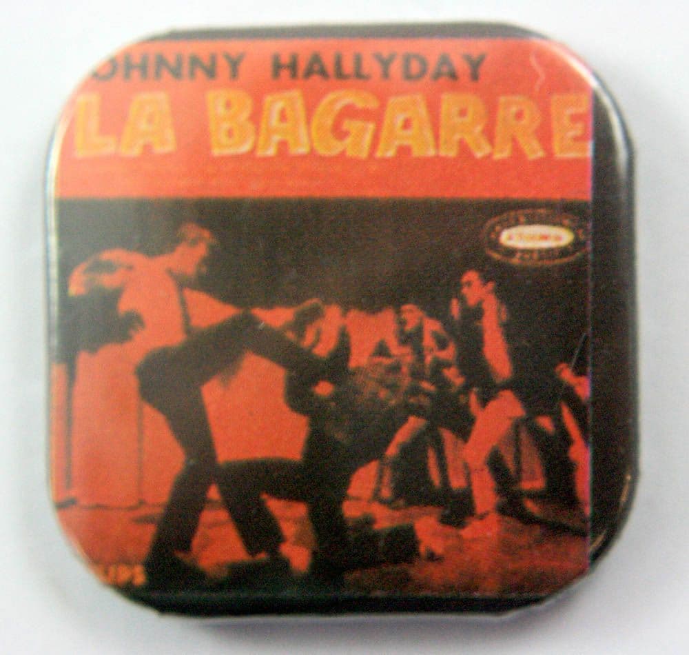 Johnny Hallyday - 'La Bagarre' Square Button Badge