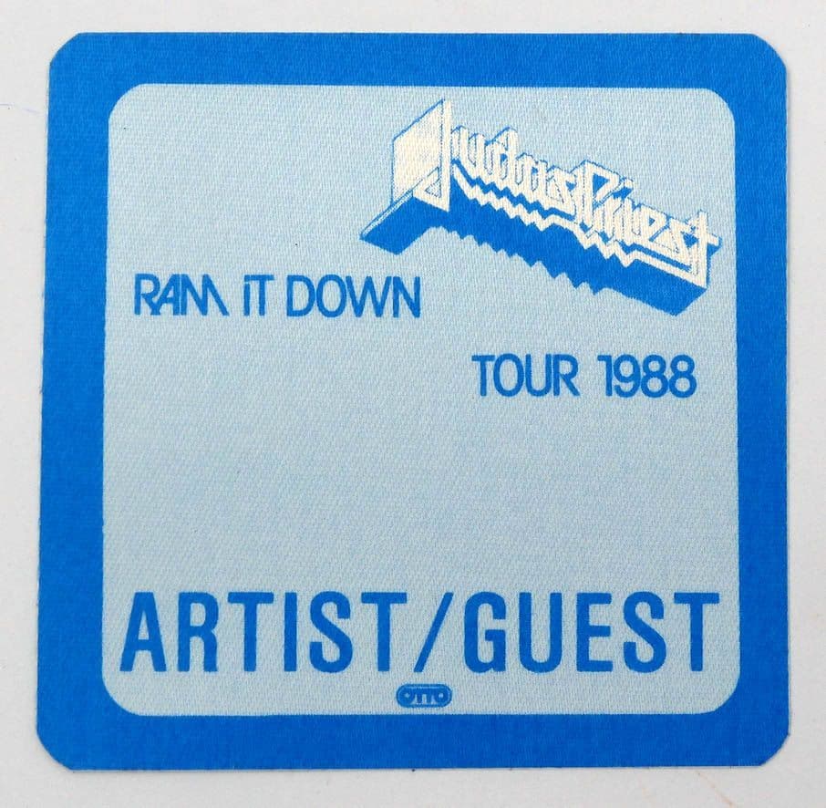 Judas Priest - 'Ram it Down Tour 1988 Artist/Guest' Blue OTTO Backstage Pass