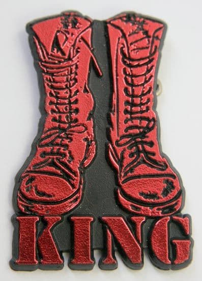 King - 'Boots Red' Plastic Badge