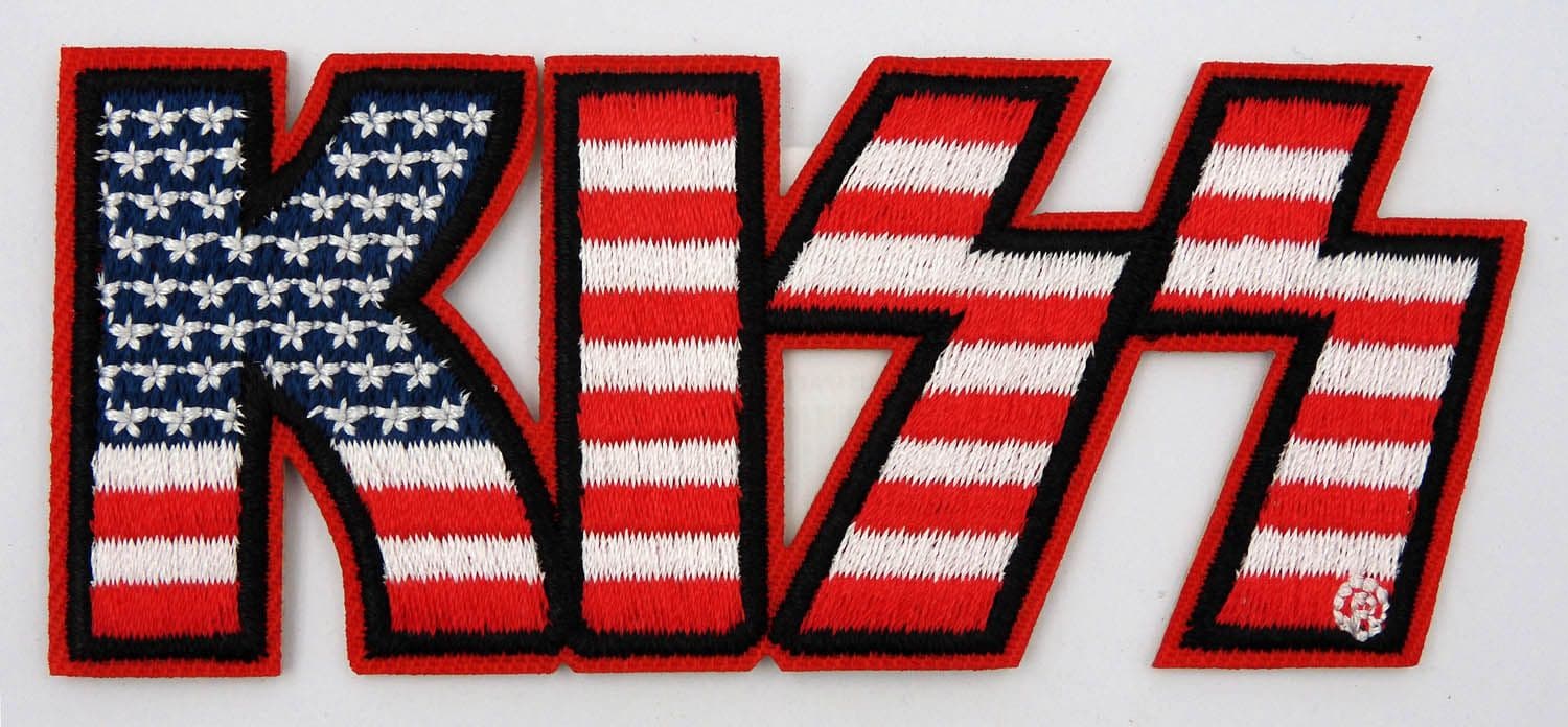 Kiss - 'American Flag Logo' Embroidered Patch