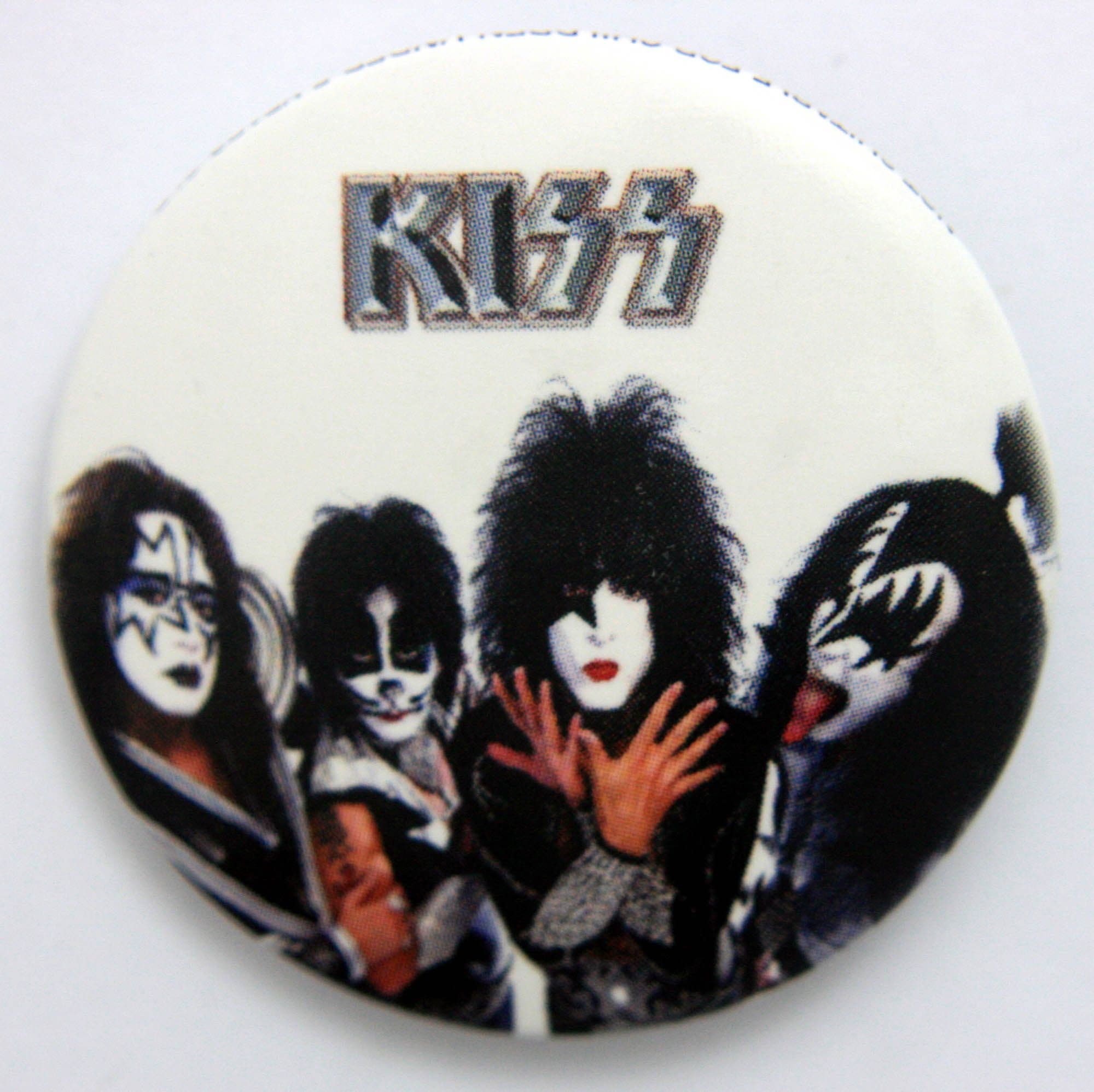 Kiss - 'Group White Background' Large Button Badge