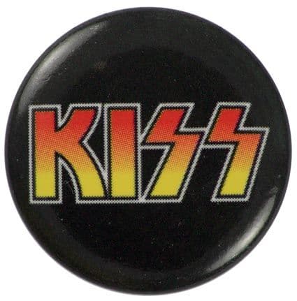 Kiss - 'Logo Black Background' Button Badge