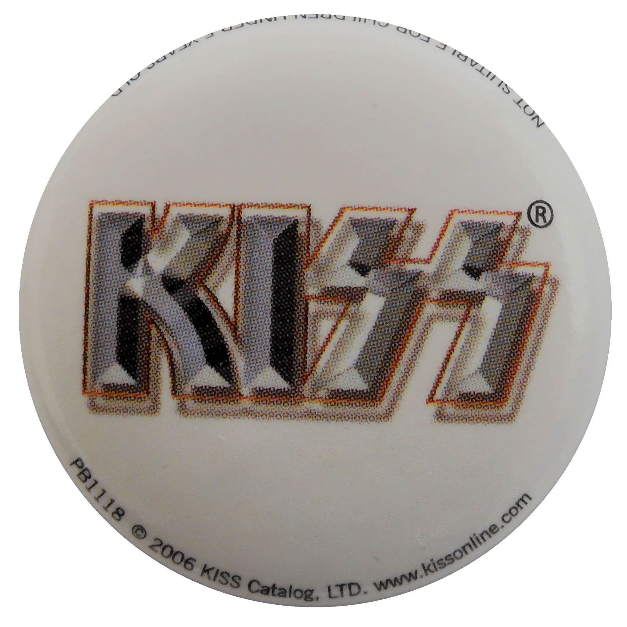 Kiss - 'Logo White' Button Badge
