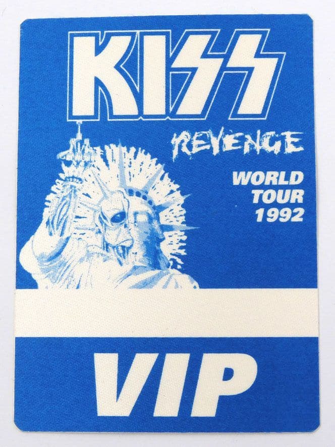Kiss - 'Revenge World Tour 1992'  Blue Vintage Backstage Pass