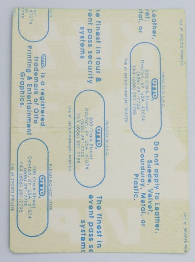 Kiss - 'Revenge World Tour 1992' Green Vintage Backstage Pass