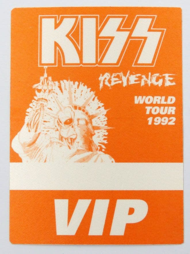 Kiss - 'Revenge World Tour 1992'  Orange Vintage Backstage Pass
