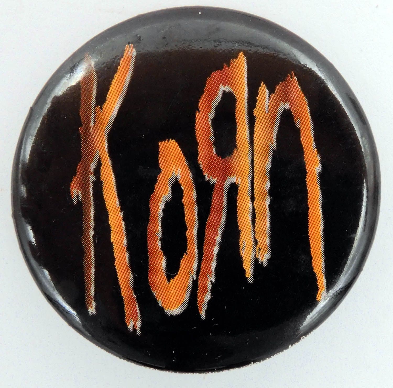 Korn - 'Wood Logo' Large Button Badge