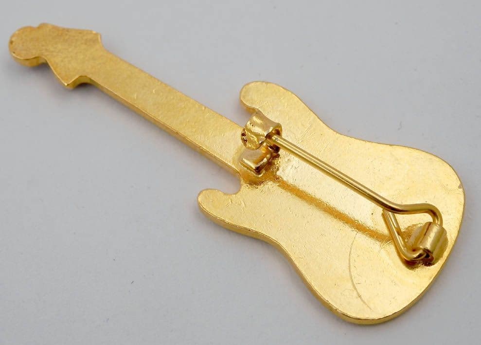 Led Zeppelin - Guitar Shaped Blue Enamel Badge