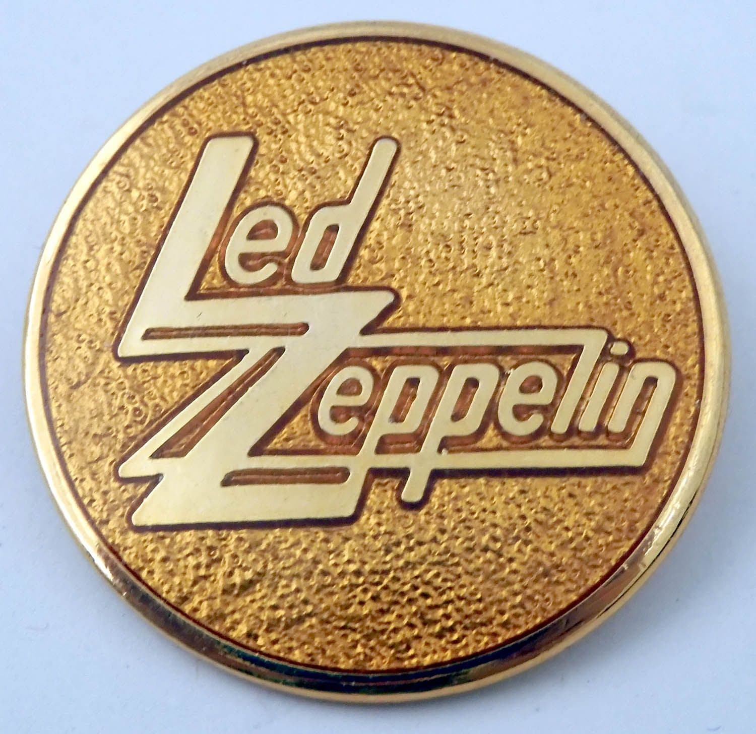 Led Zeppelin - Round Gold Enamel Badge