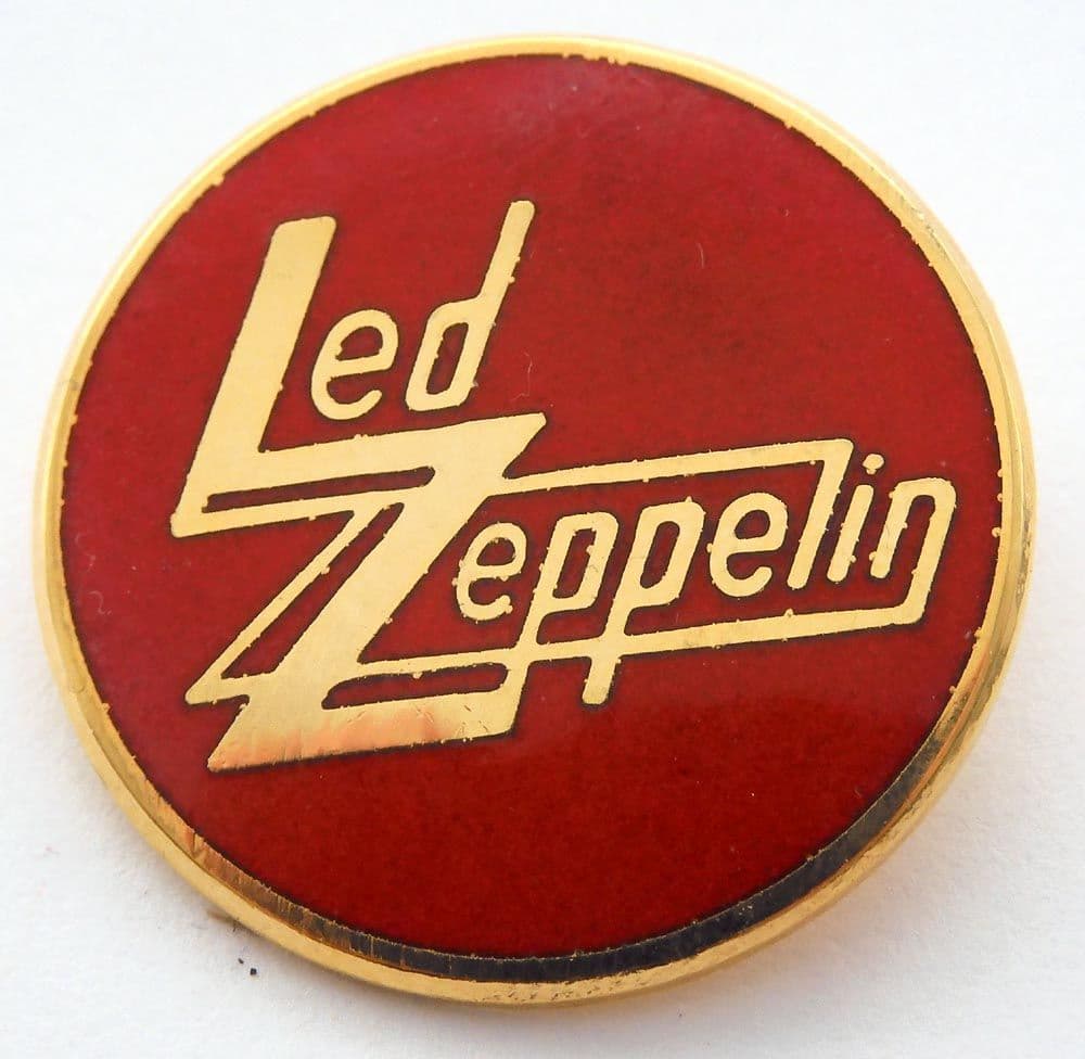 Led Zeppelin - Round Red Enamel Badge