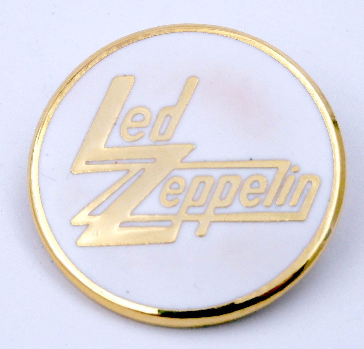 Led Zeppelin - Round White Enamel Badge – Rock by Mail
