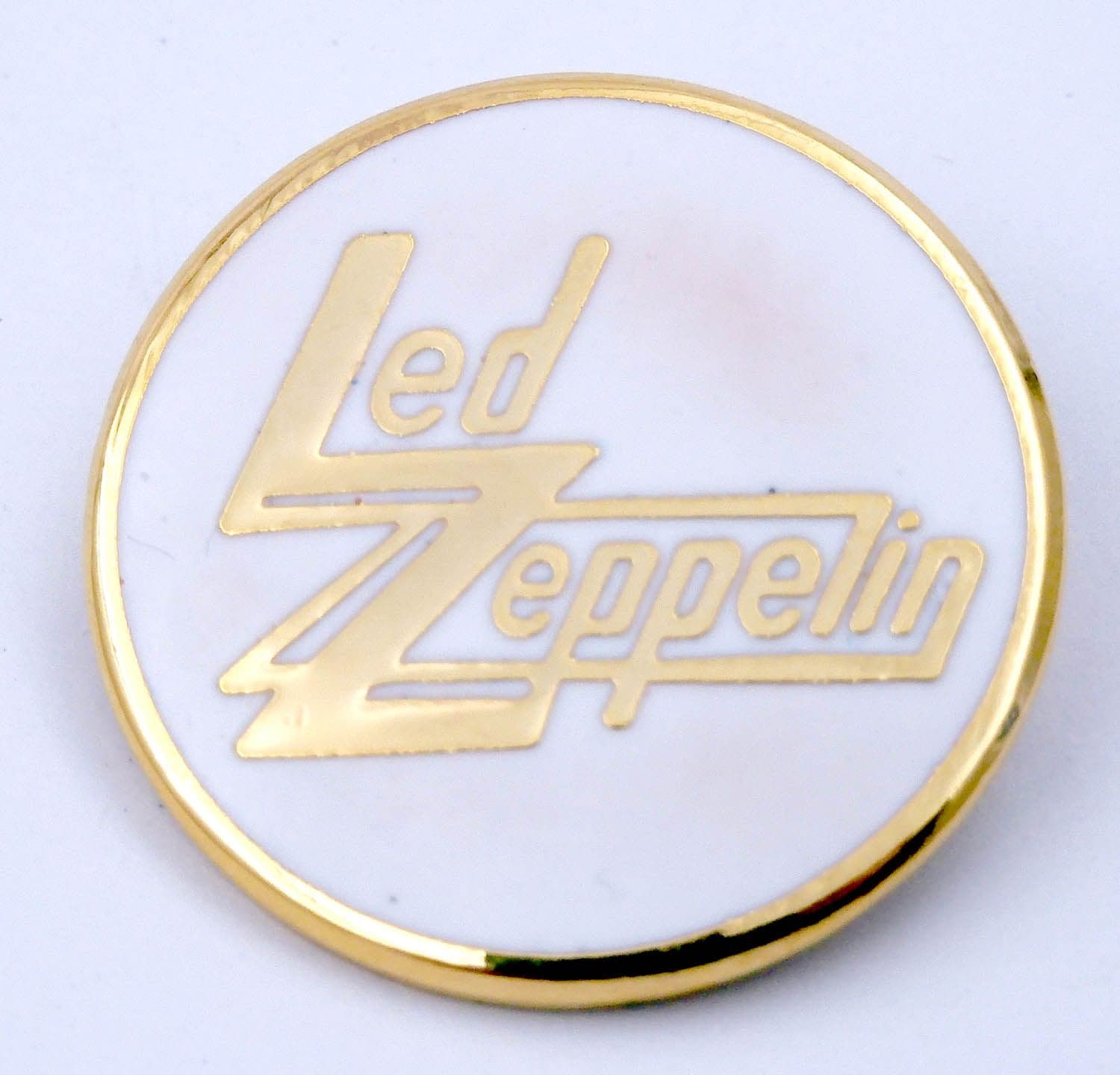Led Zeppelin - Round White Enamel Badge