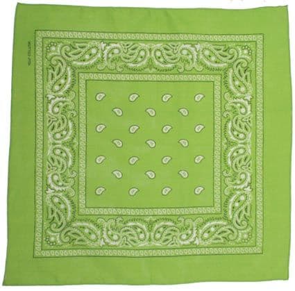 Lime Green Paisley Square Bandana