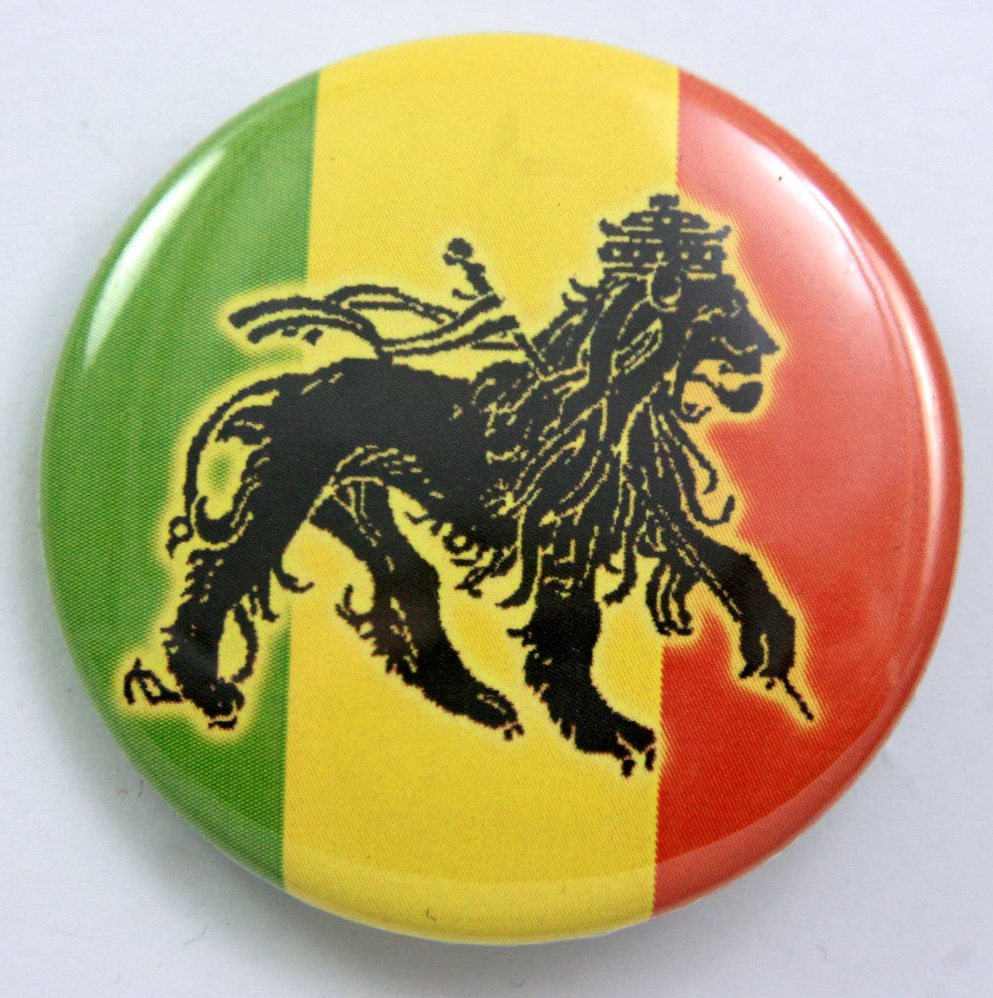 Lion of Judah - 'Rasta Lion' Large Button Badge