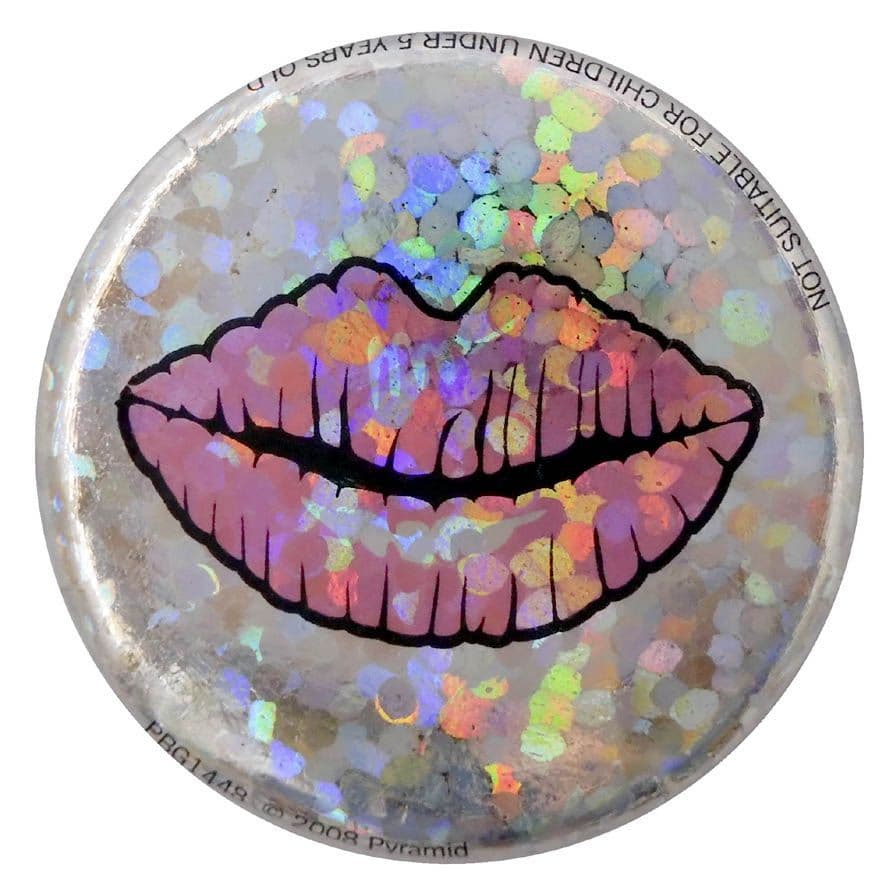 Lips - Glittery Button Badge