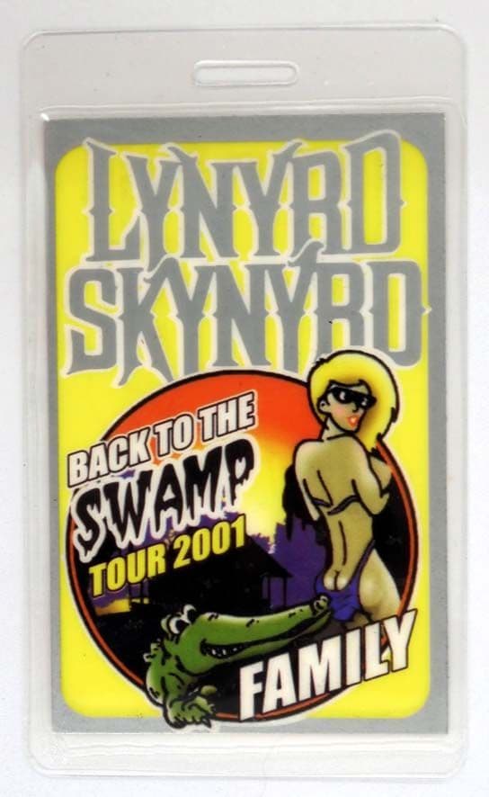 Lynyrd Skynyrd - 'Back to the Swamp Tour 2001 Family' Vintage Laminated Backstage Pass