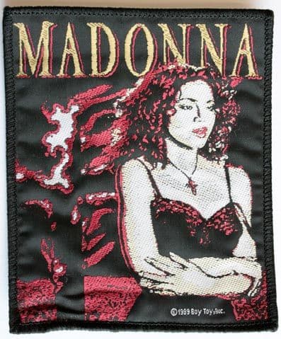 Madonna - 'Burning Cross' Woven Patch