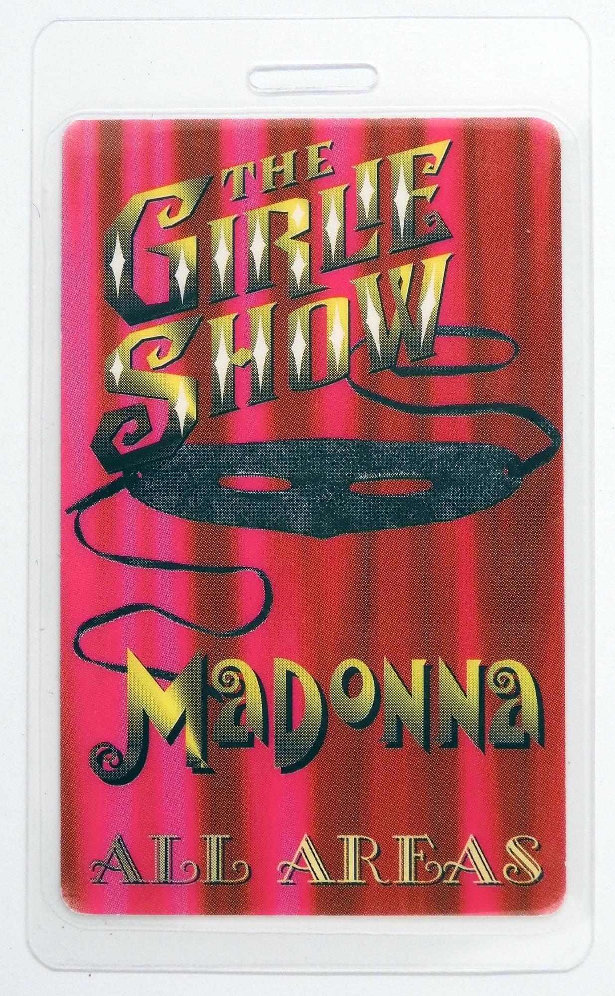 Madonna - 'The Girlie Show Tour 1993 All Areas' Vintage Laminated Backstage Pass