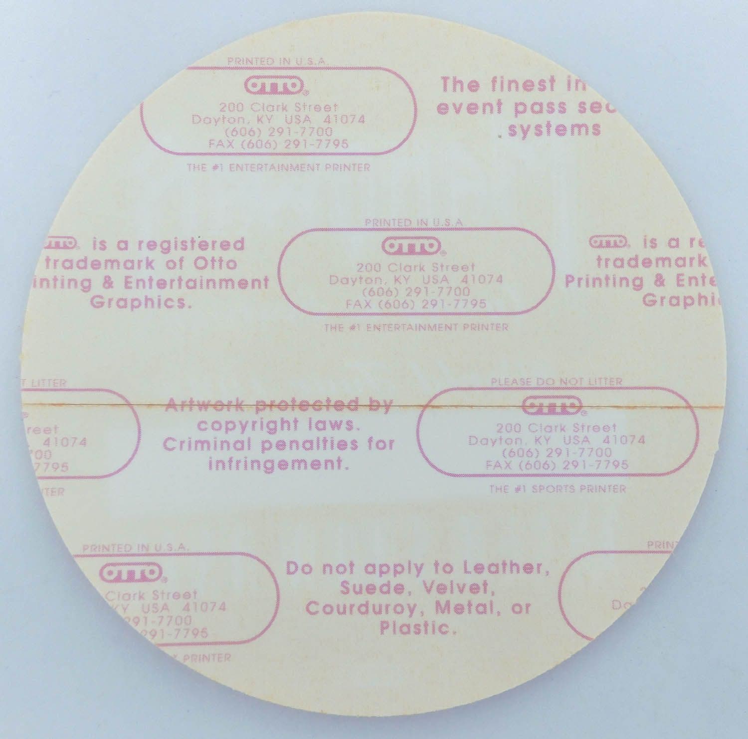 Manowar  - 'Agony & Ecstasy World Tour 1994 After Show Only' OTTO Backstage Pass