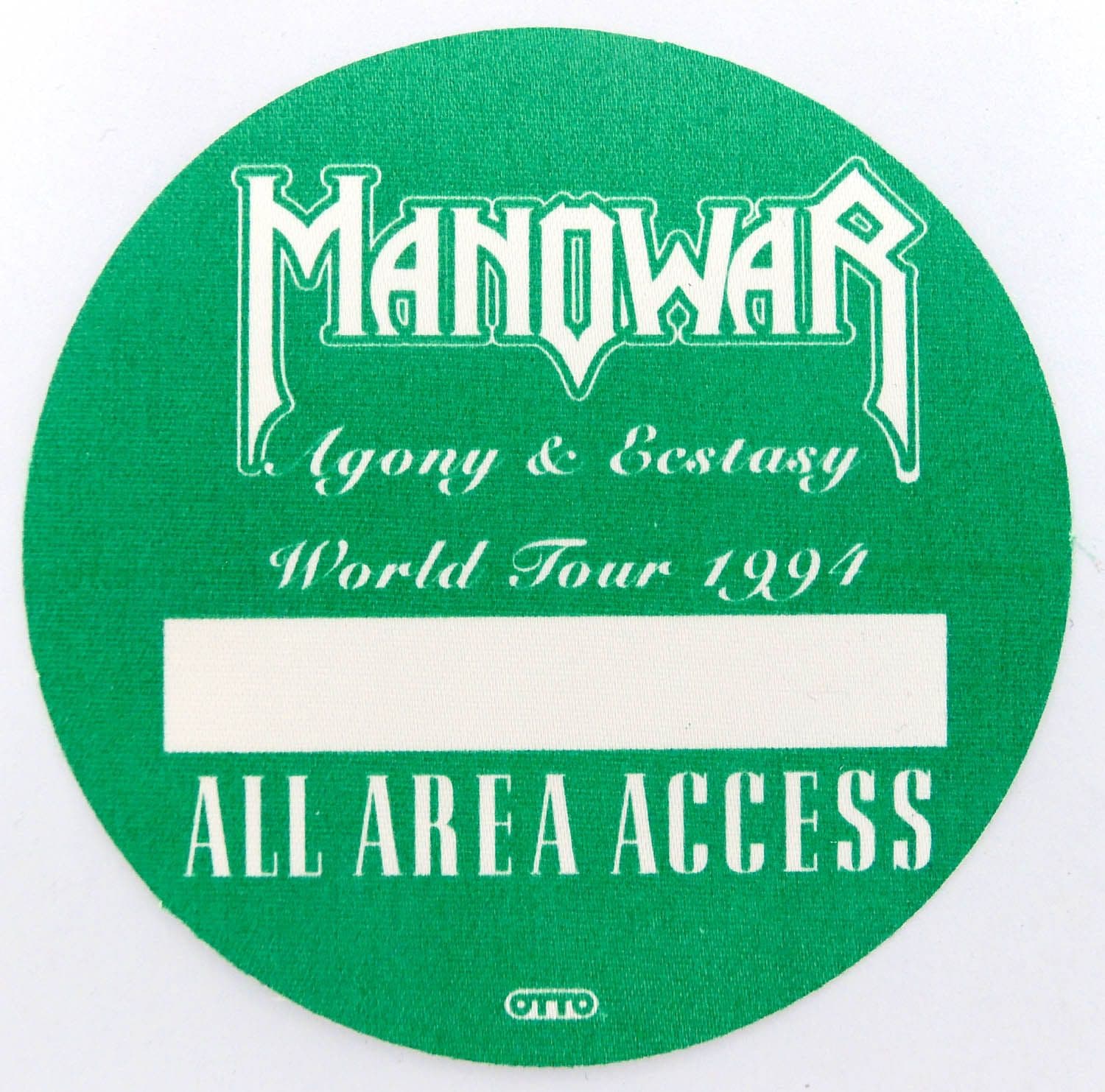 Manowar  - 'Agony & Ecstasy World Tour 1994 All Area Access' OTTO Backstage Pass