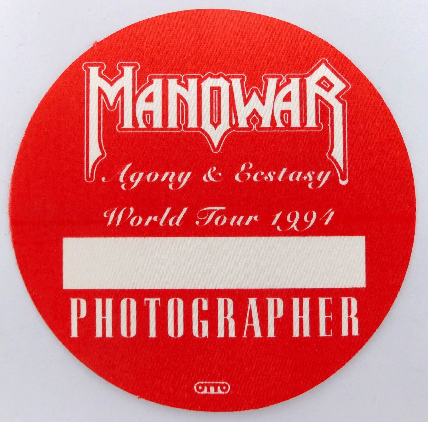 Manowar  - 'Agony & Ecstasy World Tour 1994 Photographer' OTTO Backstage Pass