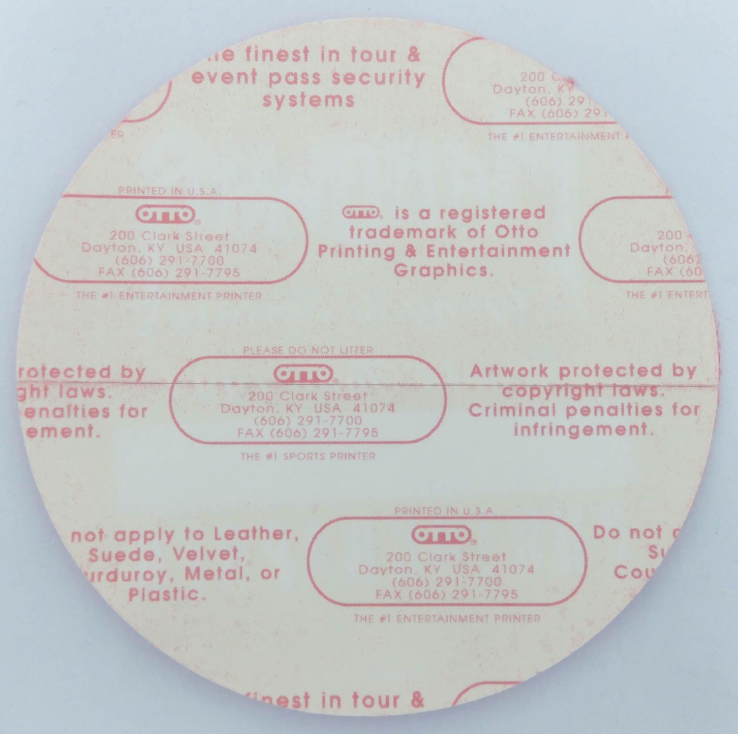 Manowar  - 'Agony & Ecstasy World Tour 1994 Photographer' OTTO Backstage Pass