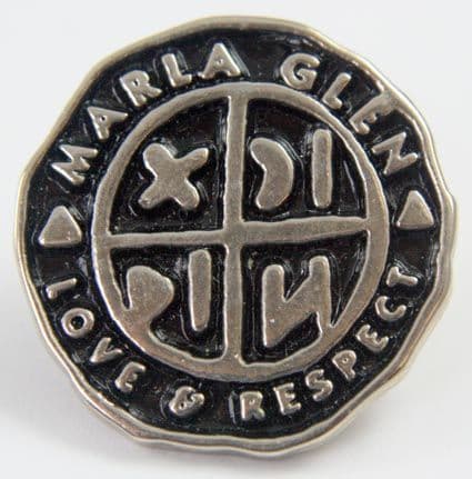 Marla Glen - 'Love and Respect' Enamelled Metal Badge