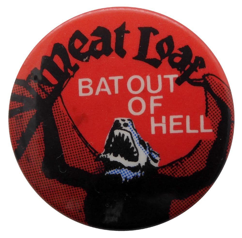 Meat Loaf - 'Bat Out of Hell Red' Button Badge