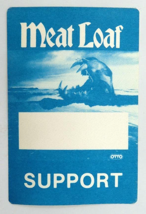 Meat Loaf - 'Lost Boys and Golden Girls Tour 1988 Support' Backstage Pass