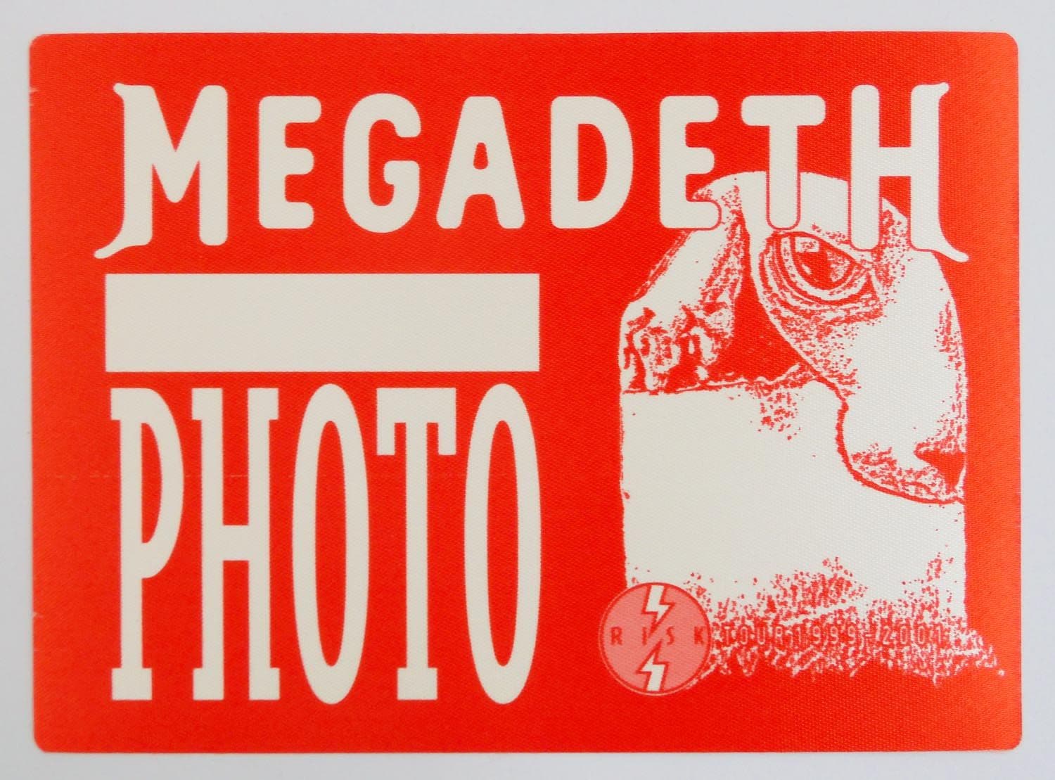 Megadeth '1999 Risk Tour Photo' Red OTTO Backstage Pass – Rock by Mail
