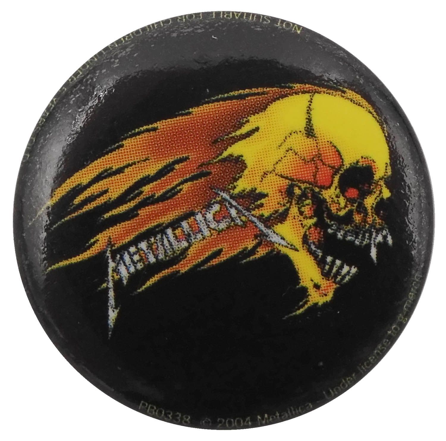 Metallica - 'Flaming Skull' Button Badge