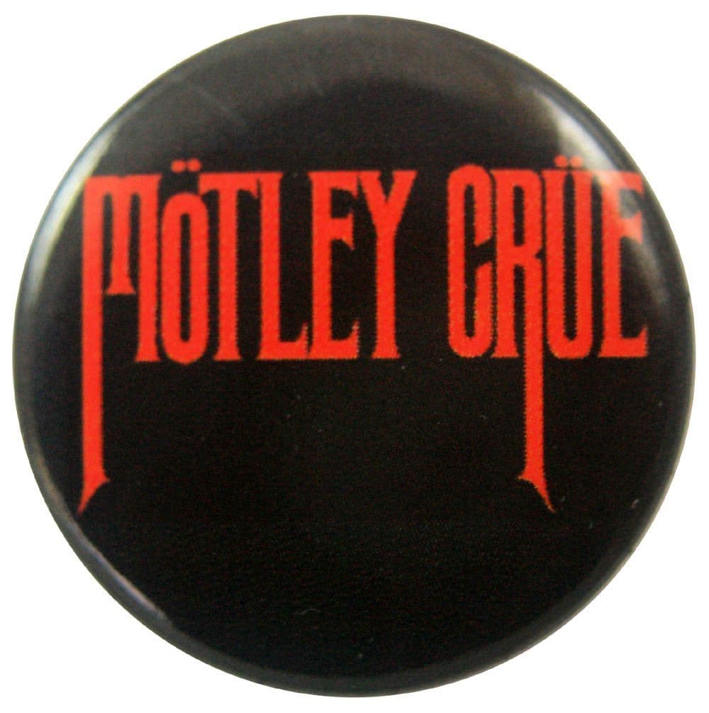 Motley Crue - 'Name Red on Black' Button Badge