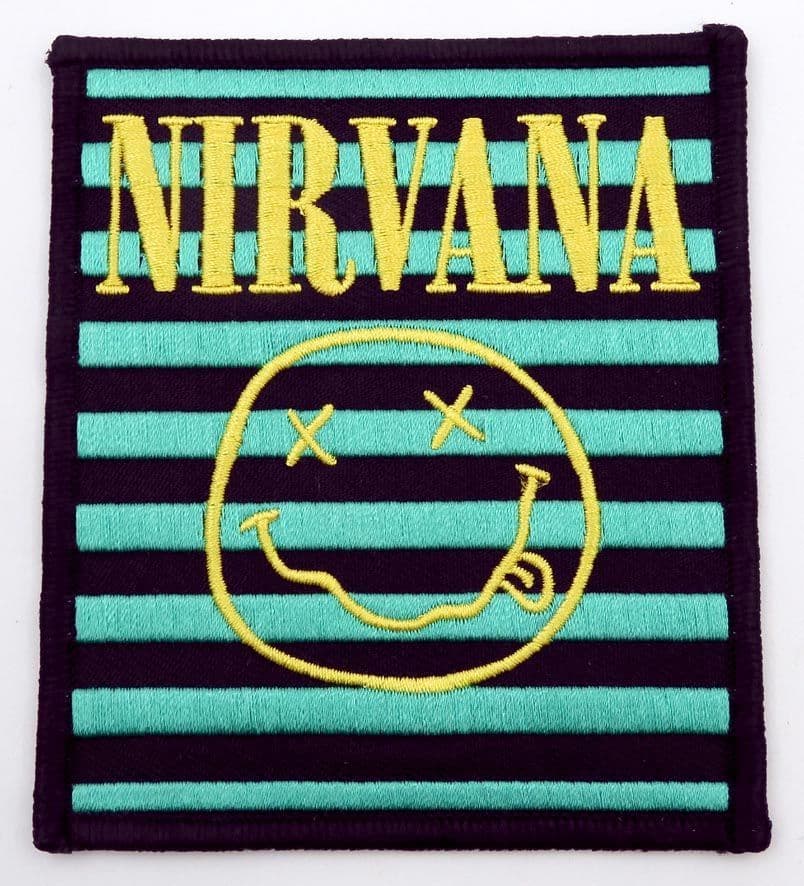 Nirvana - 'Happy Face Stripes' Embroidered Patch