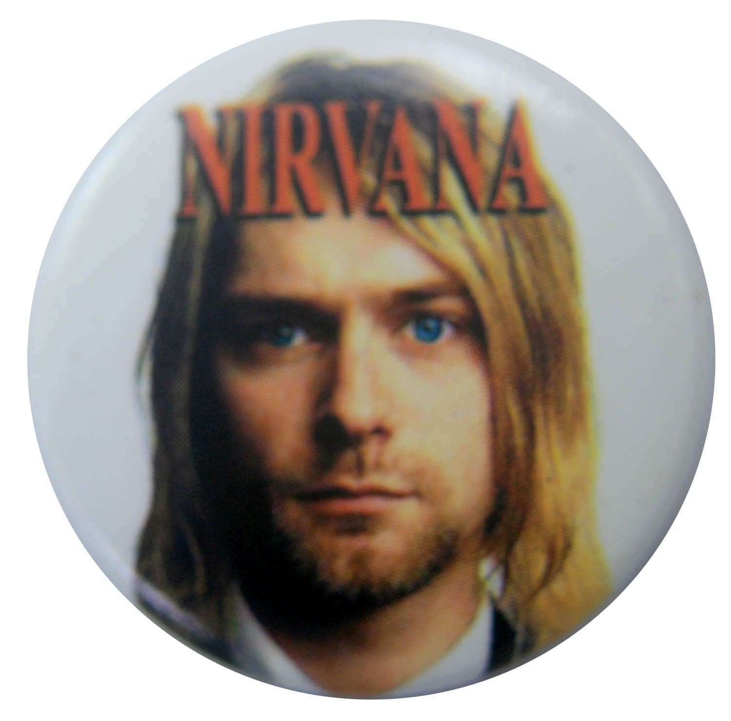 Nirvana - 'Kurt Head White' Button Badge