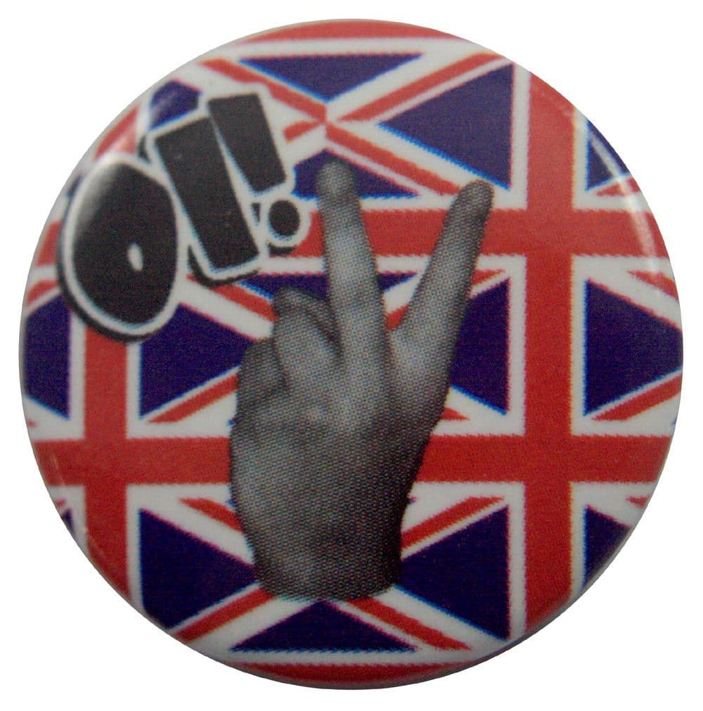 Oi! - 'Fingers Flags' Button Badge