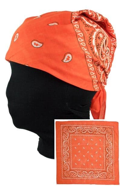 Orange Paisley Square Bandana