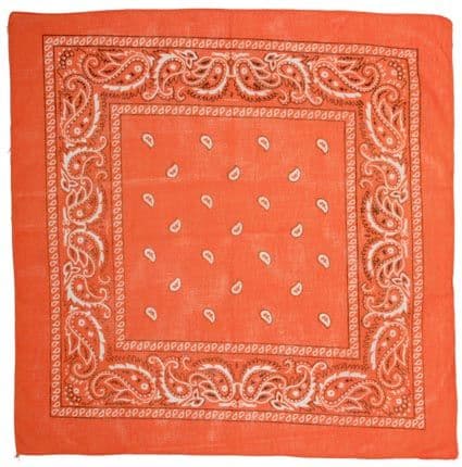Orange Paisley Square Bandana