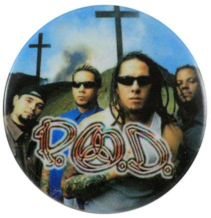 P.O.D. - 'Group Crosses' Button Badge