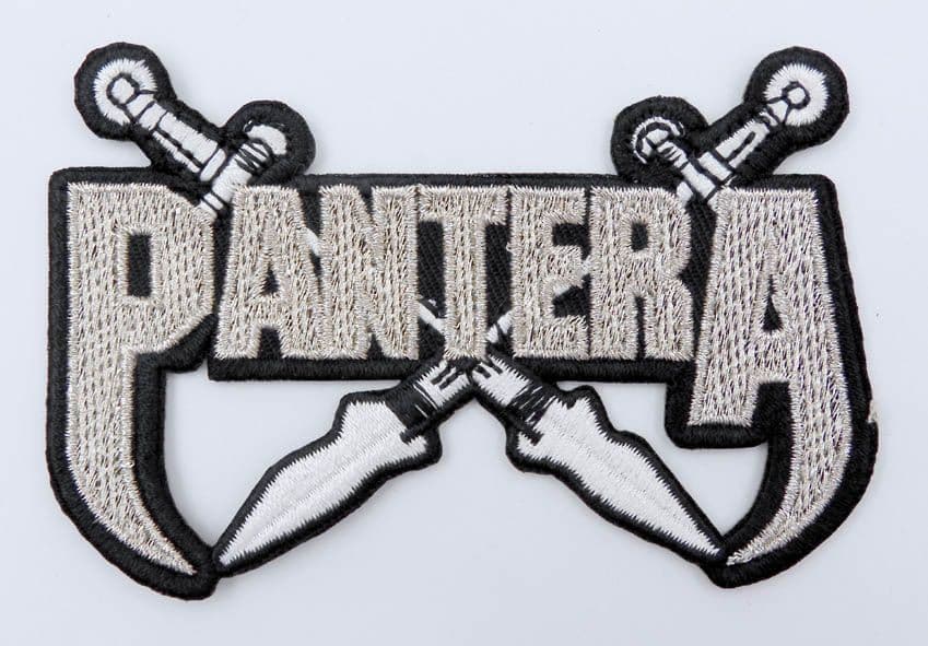 Pantera  - 'Silver Swords' Glittery Embroidered Patch
